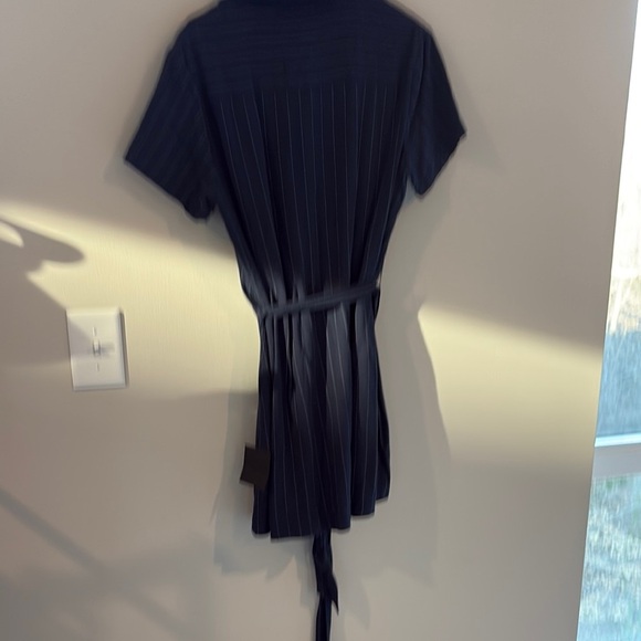 Lulus Navy Pinstripe Shirt Dress - Picture 4 of 5